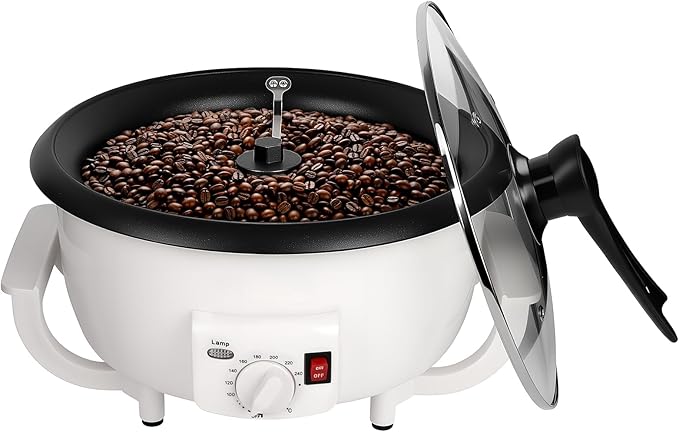 Coffee Roaster Machine for Home Use 800g Capacity Electric Coffee Bean Roaster Machine with Timer 0-240℃ Non-Stick for Cafe Shop Nut Peanut Black Bean Soybeans 110V 1200W