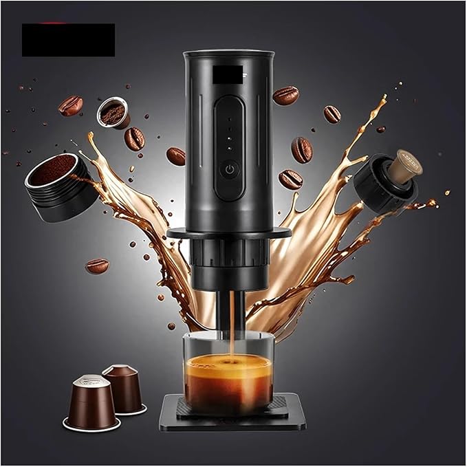 Portable Handheld Coffee Maker - Manual Coffee Machine for Capsules &amp Ground Coffee - Ideal for Camping &amp Hiking(C)