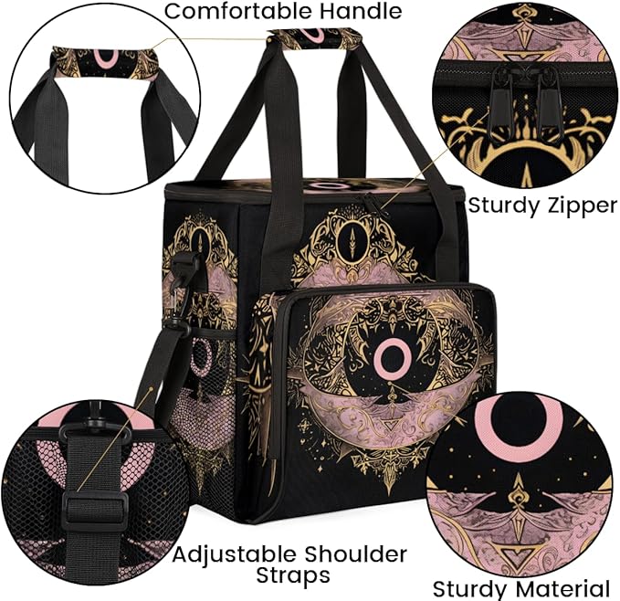 Rose Gold Eyes Coffee Maker Carrying Bag Magic Eyes Travel Storage Bag Compatible with K-Mini or K-Mini Plus Single Serve Coffee Brewer Carrying Case with Multiple Pockets &amp Shoulder Strap