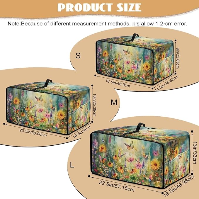 Sunflower Butterfly Toaster Oven Cover Wide Slot Dustproof Washable Toaster Oven Air Fryer Cover Universal Fit Most Standard Toasters Green and Yellow
