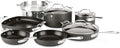 All-Clad Essentials Hard Anodized Nonstick Cookware Set 10 Piece Oven Safe 350F Pots and Pans Black