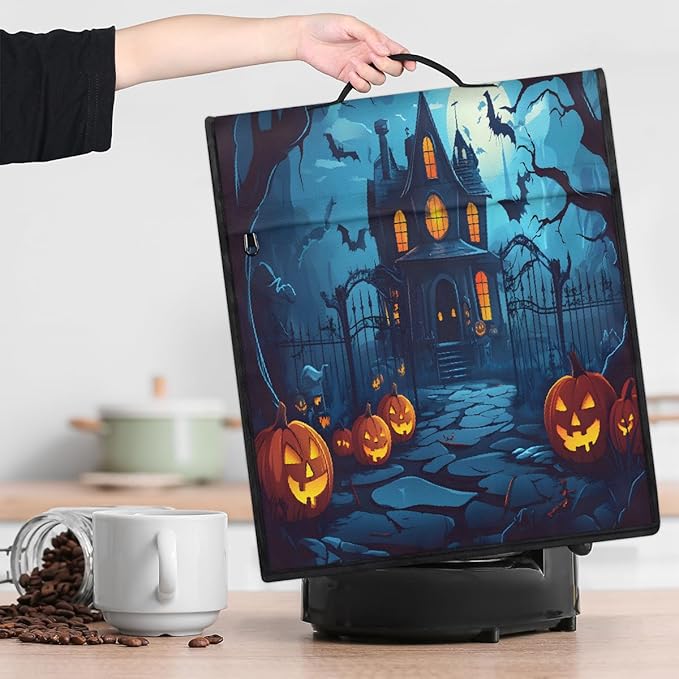 cfpolar Kitchen Aid Mixer Cover Compatible with 6-8 Quarts Halloween Spooky Decorate Stand Mixer Cover Kitchen Aid Mixers Accessories Appliance Organizer Bag Dust Covers with Zipper Pocket