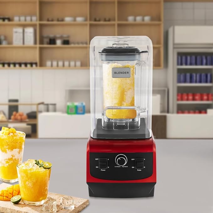 Professional Blender Slushy Machine 110V Commercial Grade Home Bar Blender with 74.4Oz Container Stainless Steel Smoothie Frozen Drink Maker for Smoothies Ice Crushing Shakes Juices Drinks