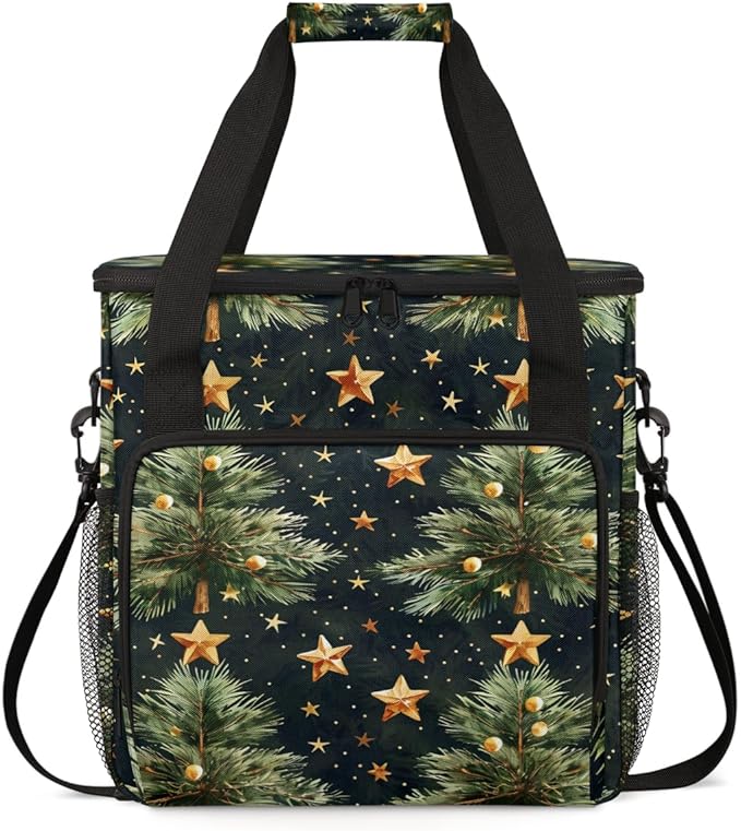 Magical Tree Xmas Coffee Maker Carrying Bag Portable Travel Storage Tote Bag Compatible with K-Mini or K-Mini Plus Single Serve Coffee Brewer Carrying Case with Multiple Pockets &amp Shoulder Strap