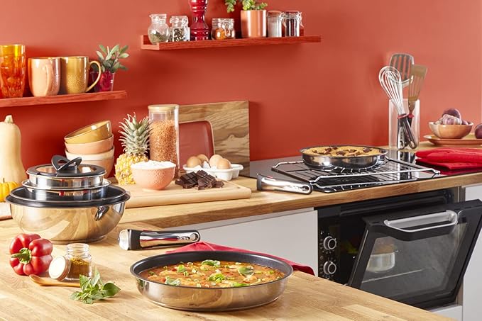 Tefal Ingenio Preference ON Saucepan Set 7 Pieces Stackable Removable Handle Space Saving Non-Stick Induction Stainless Steel L9749702