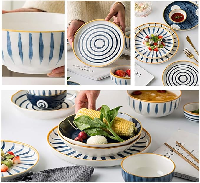 39-Piece Kitchen Dinnerware Set Plates Dishes Bowls Service for 6