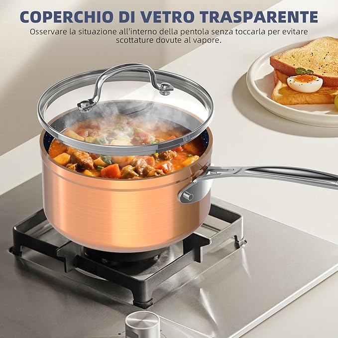 Nuwave 12 Piece Cookware Set - Duralon Blue Ceramic Non-Stick Frying Pans Saucepans Deep Sauté Pan Induction Compatible PFAS Free With Lids