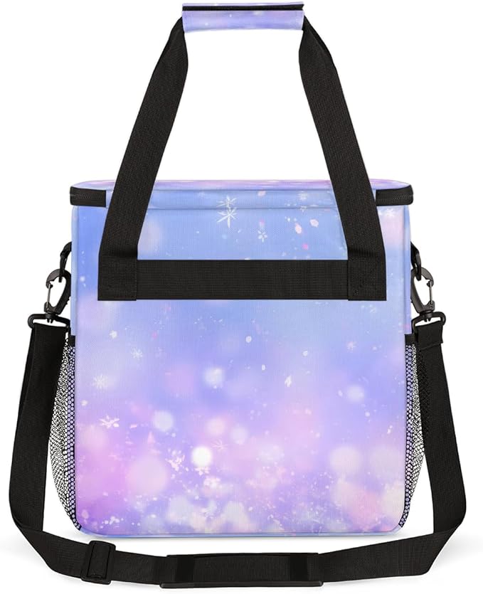 Glitter Coffee Maker Carrying Bag Blue Sequin Portable Travel Storage Tote Bag Compatible with K-Mini or K-Mini Plus Single Serve Coffee Brewer Carrying Case with Multiple Pockets &amp Shoulder Str