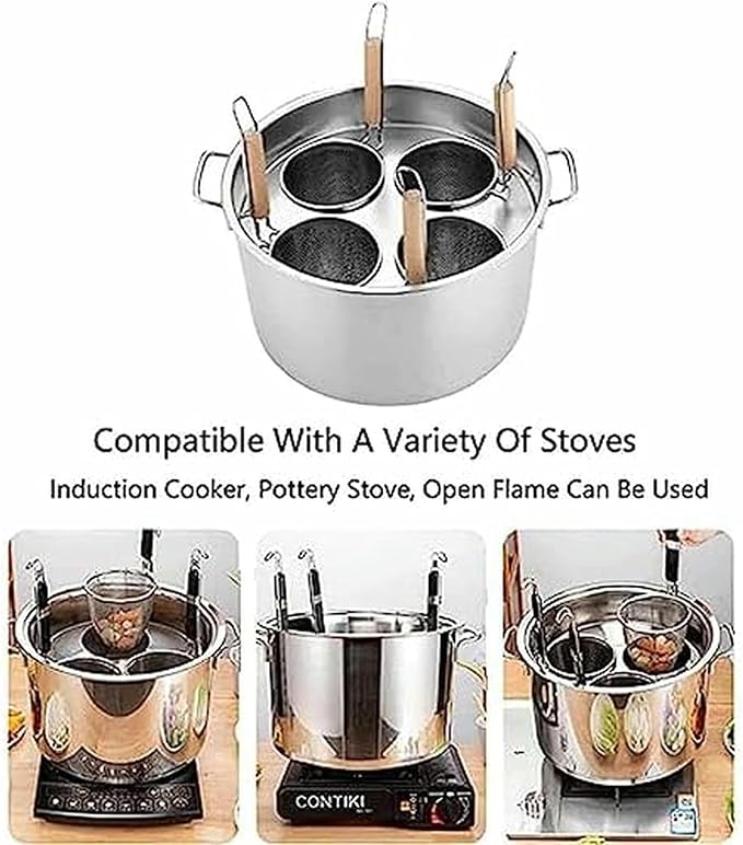 Set of Pots for 5 Holes Paste Stainless Steel Potplay with Homemade Kitchen and Restaurant Restaurant4 Hole