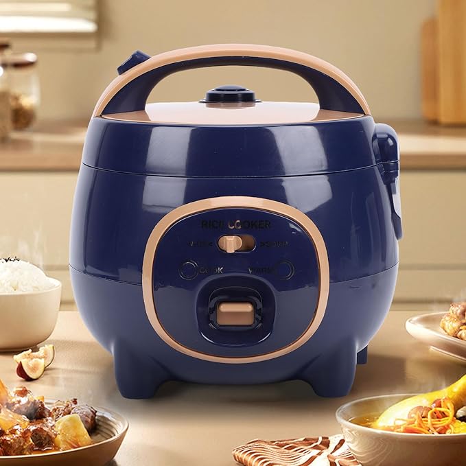 Haofy Mini Rice Cooker 5 Cup Capacity Nonstick Inner Pot with Steam Rack for Cooking Small Compact Design for Dorms Apartments (US Plug 110V)