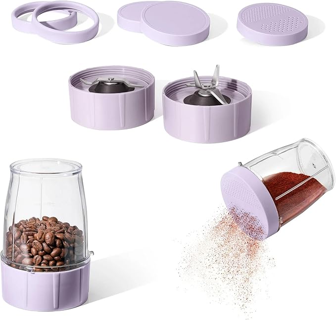 Personal Blender Set 12-Piece 240W Compact Single Serve Blender with Blending and Grinding Cups BPA-Free Dishwasher Safe (Lavender)