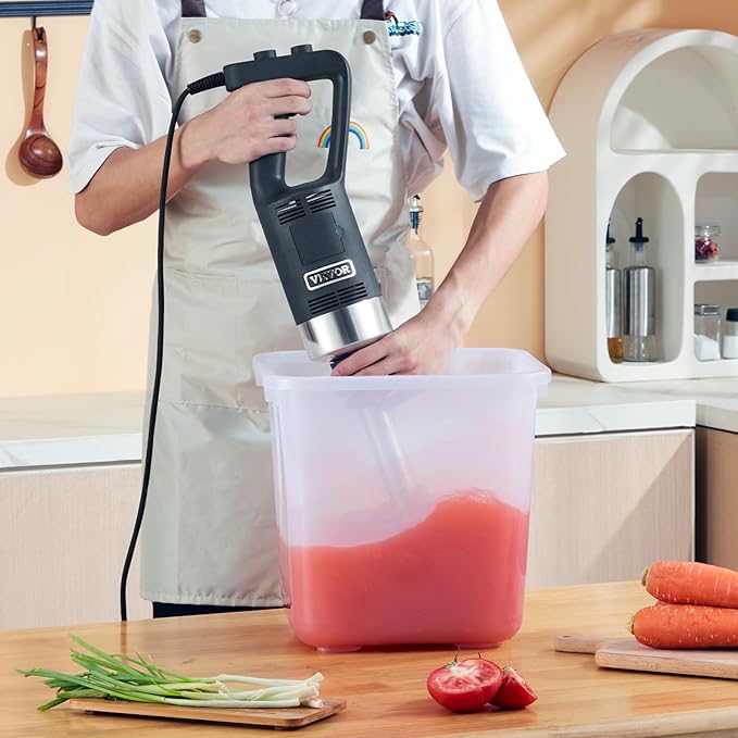 VEVOR Commercial Immersion Blender 750W 12 Heavy Duty Hand Mixer Variable Speed Kitchen Stick Mixer with 304 Stainless Steel Blade Multi-Purpose Blender for Soup Smoothie Puree Baby Food