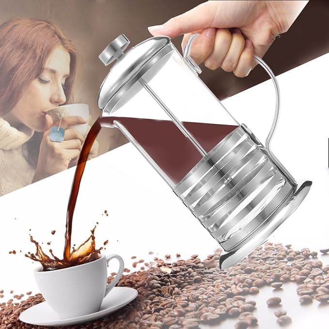 600/800ml Stainless Steel French Press Coffee Cup Tea Maker Cafetiere Filter-600Ml