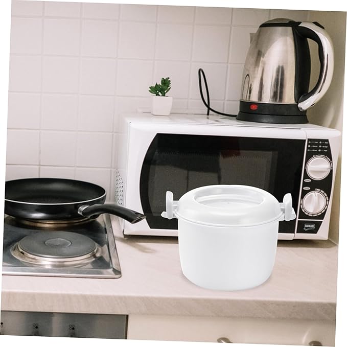 Rice Cooker Rice Maker for Microwave Food Storage Bowl Microwave Bowl with Lid Microwave Rice Pots Microwave Rice Cooking Microwave Steamer Basket Travel Pasta Insulation Plastic