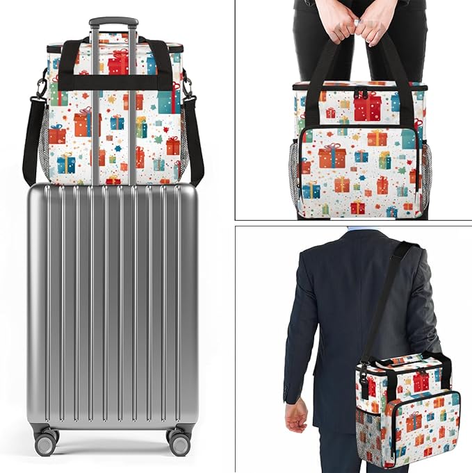 Christmas Gift Box Coffee Maker Carrying Bag Colorful Graffiti Travel Storage Bag Compatible with K-Mini or K-Mini Plus Single Serve Coffee Brewer Carrying Case with Pockets &amp Shoulder Strap