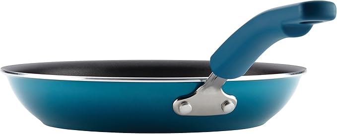 Rachael Ray Brights Nonstick Cookware Pots and Pans Set 10 Piece Marine Blue