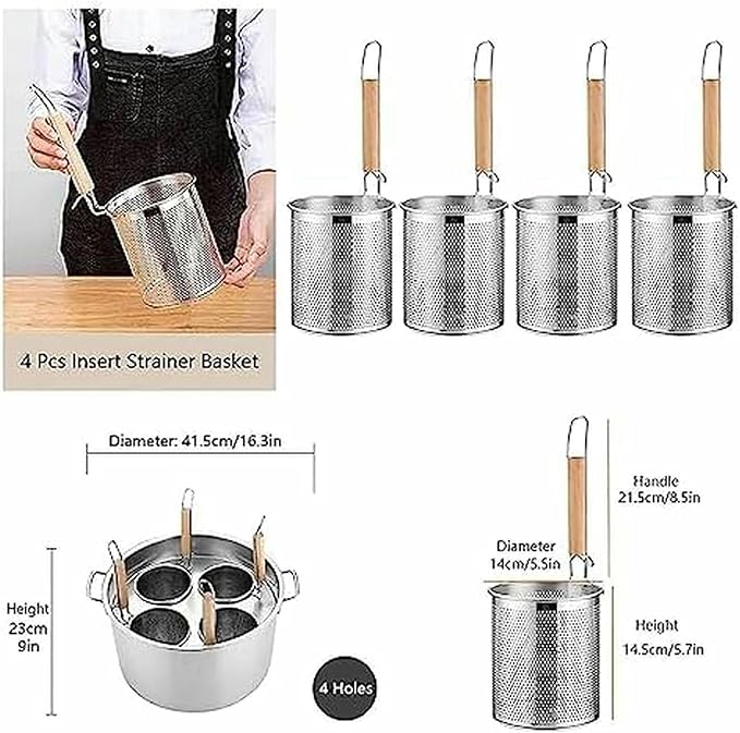 Set of Pots for 5 Holes Paste Stainless Steel Potplay with Homemade Kitchen and Restaurant Restaurant4 Hole
