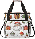 Glitter Santa Claus Coffee Maker Carrying Bag Portable Travel Storage Tote Bag Compatible with K-Mini or K-Mini Plus Single Serve Coffee Brewer Carrying Case with Multiple Pockets &amp Shoulder Str
