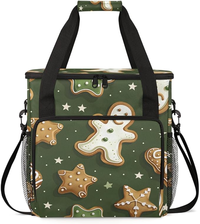 Graffiti Gingerbread Man Coffee Maker Carrying Bag Travel Storage Bag Compatible with K-Mini or K-Mini Plus Single Serve Coffee Brewer Carrying Case with Multiple Pockets &amp Shoulder Strap