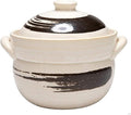 Earthenware Clay Rice PotJapanese Stone Rice CookerStove Stew PotHot PotCeramic Casserole with LidHeat Resistant Stock Pot for Steam Simmering F 2l (F 1L)