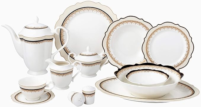 Lorren Home Trends Dalilah Dinnerware Set Navy