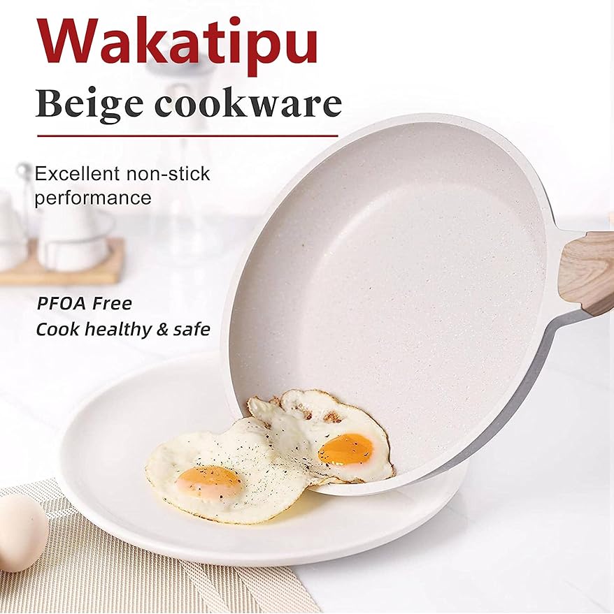 20 Pcs Pots and Pans Set Kitchen Nonstick Cookware Sets Granite Frying Pans for Cooking Marble Stone Kitchen Essentials Dishwasher SafeCompatible with All Stovetops (Granite-White)