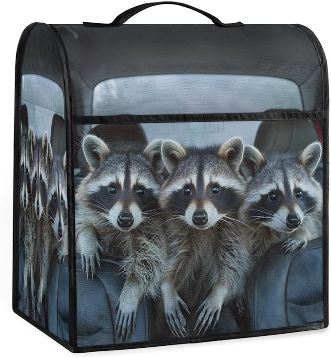 cfpolar Kitchen Aid Mixer Cover Compatible with 6-8 Quarts Cute Raccoon Animal Stand Mixer Cover Kitchen Aid Mixers Accessories Appliance Organizer Bag Dust Covers with Zipper Pocket