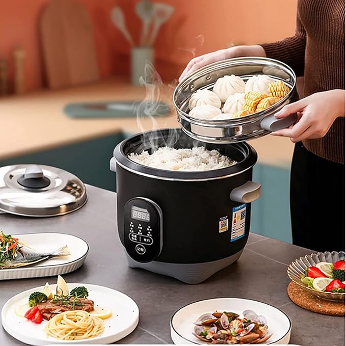 Rice Cooker with Steamer Non-Stick Inner Pot Intelligent Insulation Make Rice &amp Steam Healthy Food &amp Vegetables(5L) ()