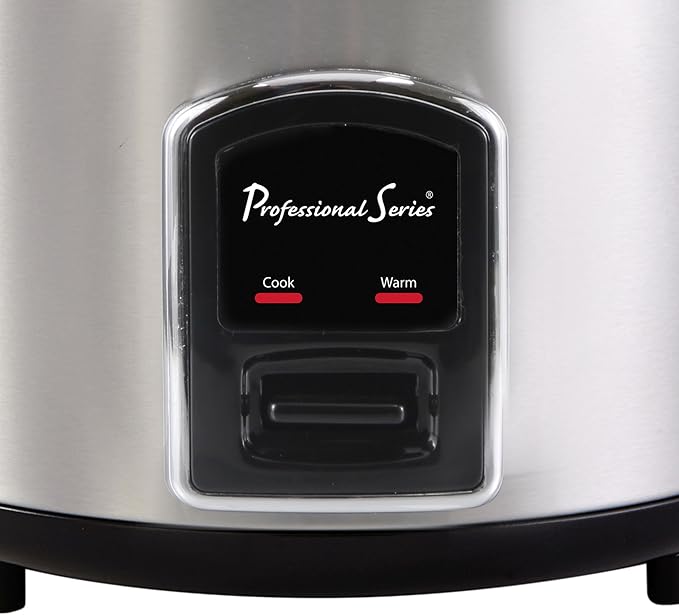 6-Cup Rice Cooker with Glass Lid Stainless Steel