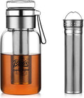 Bincoo Glass Cold Brew Coffee Maker with Extended Fine Mesh Filter Tea Infuser Bottle Iced Coffee Maker with Thick Borosilicate Glass (750ml/24oz)