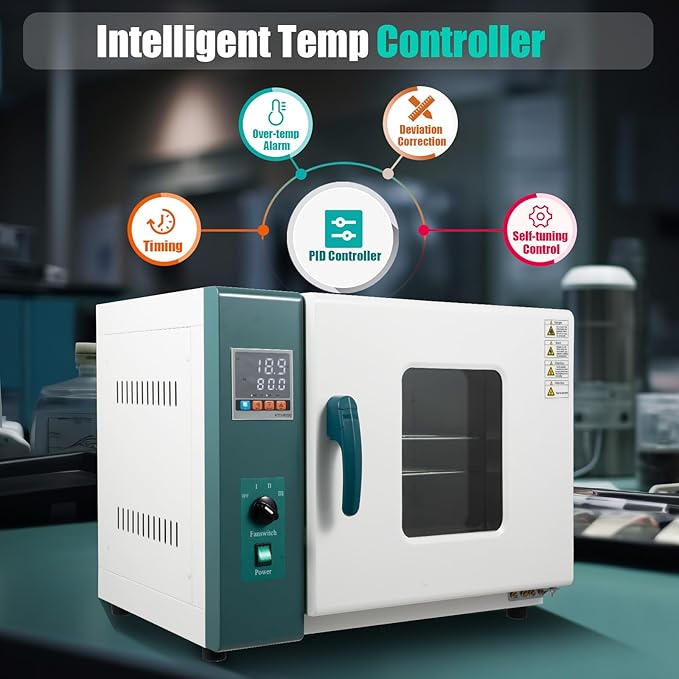 110V 1000W Lab Oven Digital 12Gal Capacity Drying Oven101-0AB Convection Oven Plate Stainless Steel Thermostatic Electric Incubator Box Forced Air Laboratory Constant Temperature