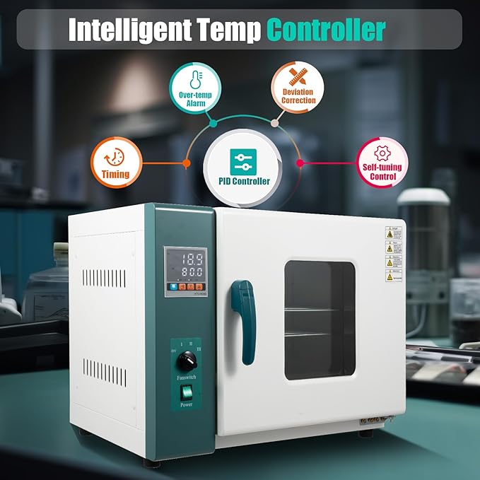 1000W Electric Blast Drying Oven110V 2-Tier Industrial Digital Lab Convection Oven12Gal Intelligent Temperature Controller for Drying Wax Melting Heat Treatment