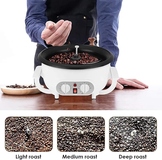750g Coffee Maker - Improved Bafflerailing And Stirrer Rod - Household Electric Roasting Machine For Home Use - Temperature Range (0-240°C) Time Range (0-60 Minutes) Control