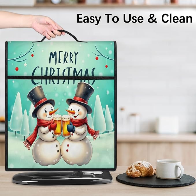 cfpolar Kitchen Aid Mixer Cover Compatible with 6-8 Quarts Xmas Snowman Christmas Stand Mixer Cover Kitchen Aid Mixers Accessories Appliance Organizer Bag Dust Covers with Zipper Pocket