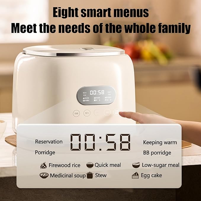 Rice Cooker 2.5L Small Rice Cooker 8-In-1 Multi-cooker with Non-stick Pot 24H Keep Warm &amp Delay Timer