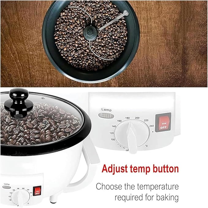 Coffee Bean Roaster Coffee Roaster Machine Coffee Bean Roaster Non-Stick Pan Temperature Control Popcorn Peanut Nut Maker