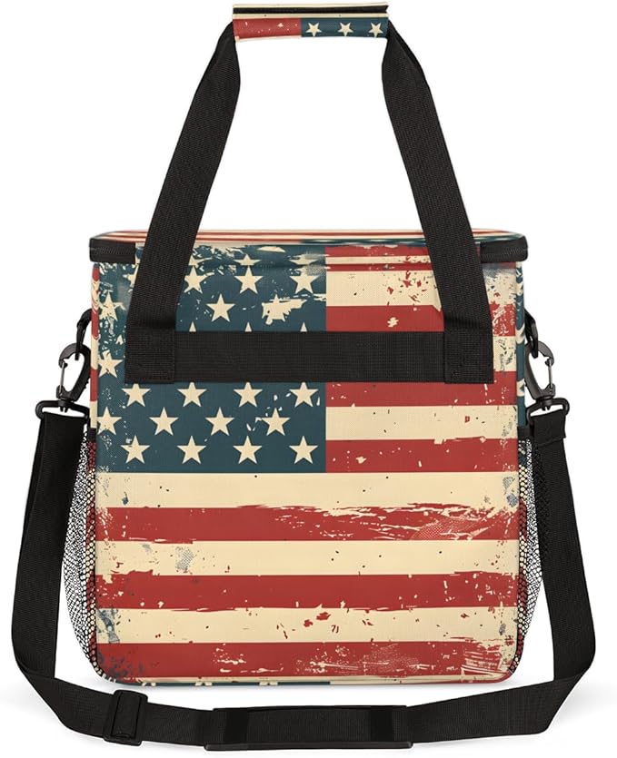 4th of JulyThirteen stripes Coffee Maker Carrying Bag Travel Storage Bag Compatible with K-Mini or K-Mini Plus Single Serve Coffee Brewer Carrying Case with Multiple Pockets &amp Shoulder Strap