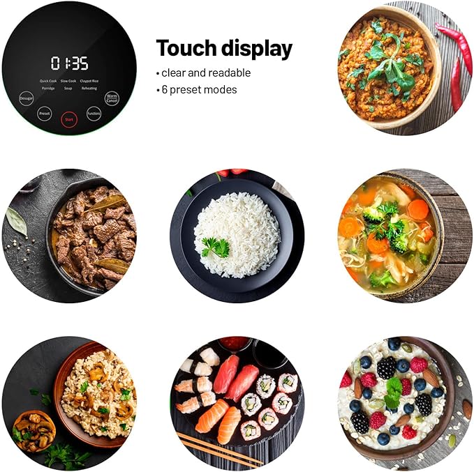 Low Sugar Rice Cooker 1500AT Rice Cooker with Low Suger Function Capacity 1.5 L Delayed Start Keep Warm Inner Container Dishwasher Safe Non-Stick Coating