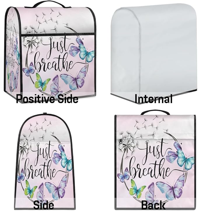 cfpolar Kitchen Aid Mixer Cover Compatible with 6-8 Quarts Flower Floral Butterfly Stand Mixer Cover Kitchen Aid Mixers Accessories Appliance Organizer Bag Dust Covers with Zipper Pocket
