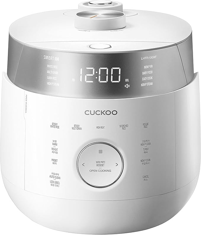 CUCKOO Twin Pressure Rice Cooker 10-Cup Uncooked / 20-Cup Cooked with Induction Heating Technology 20 Menu Modes with Voice Guide Large Rice Maker Multi-Cooker &amp Pressure Cooker (CRP-LHTR1009FW)