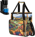 Autumn Grapes Pumpkin Maple Leaves Coffee Maker Carring Bag Travel Carrying Storage Tote Bag Compatible with Keurig K-Mini or K-Mini Plus Portable Single Serve Coffee Brewer Case with Pockets