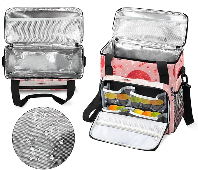 Abstract Santa Claus Coffee Maker Carrying Bag Retro Santa Claus Travel Storage Bag Compatible with K-Mini or K-Mini Plus Single Serve Coffee Brewer Carrying Case with Pockets &amp Shoulder Strap