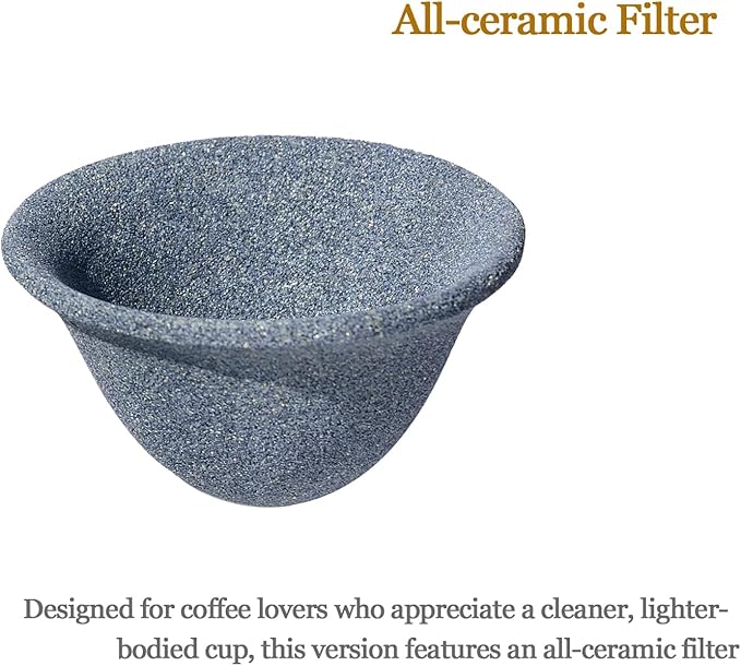 Pour Over Coffee Maker - All-Ceramic Drip Set Single Serve Coffee Maker with Pour Over Dripper Reusable Ceramic Filter &amp Carafe Portable Travel Drip Kit Valentines Day Gifts for Him