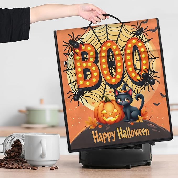 cfpolar Kitchen Aid Mixer Cover Compatible with 6-8 Quarts Halloween Cat Spider Pumpkin Moon Stand Mixer Cover Kitchen Aid Mixers Accessories Appliance Organizer Bag Dust Covers with Zipper Pocket