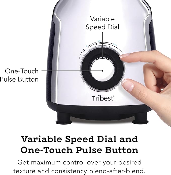 Tribest PBG-5050-A Portable Blender for Shakes and Smoothies with Glass Blender Cups Chrome