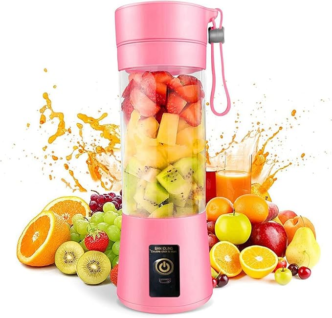 2X Blender Mini Blender for Shakes and Smoothies Rechargeable USB 380Ml Traveling Fruit Juicer Cup with 6 Blades
