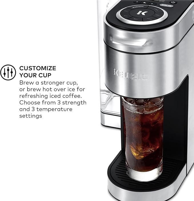 Keurig K-Supreme Plus Single Serve K-Cup Pod Coffee Maker MultiStream Technology Customizable Strength and Temperature Settings Programmable 78oz Removable Reservoir Stainless Steel