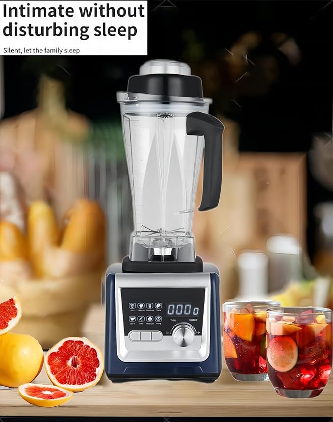 Professional High Power Blender with Heating Function 1200W Automatic Wall Breaking Blender for Smoothies and Soups 8-Speed Digital Control 1.75L Glass Jar Stainless Steel Blades