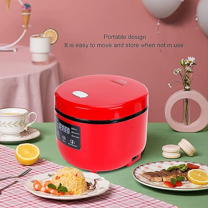 Mini 2L Smart Rice Cooker Round Electric De-Sugar Rice Cooker Steamer Multifunctional Student Cooking Kitchen Cooking (#1) (1)