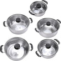 5PCS Stainless Steel Cookware Set Glass Lids Kitchen Cooking Pots for Induction Cooktop with Transparent Cover and Multi Size Options